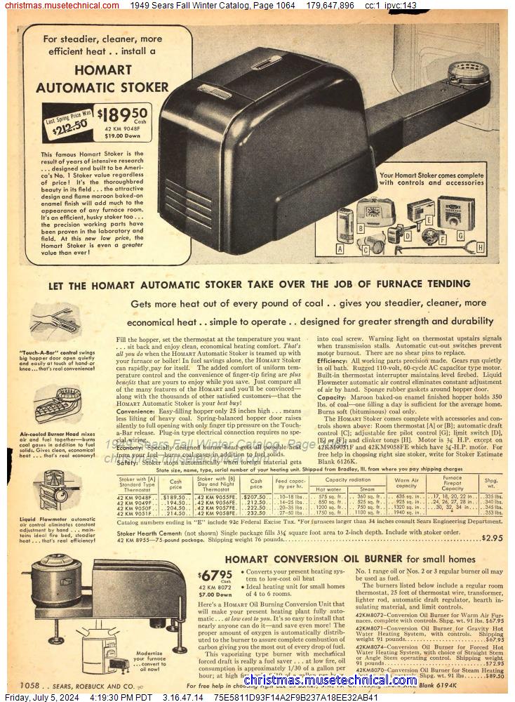 1949 Sears Fall Winter Catalog, Page 1064