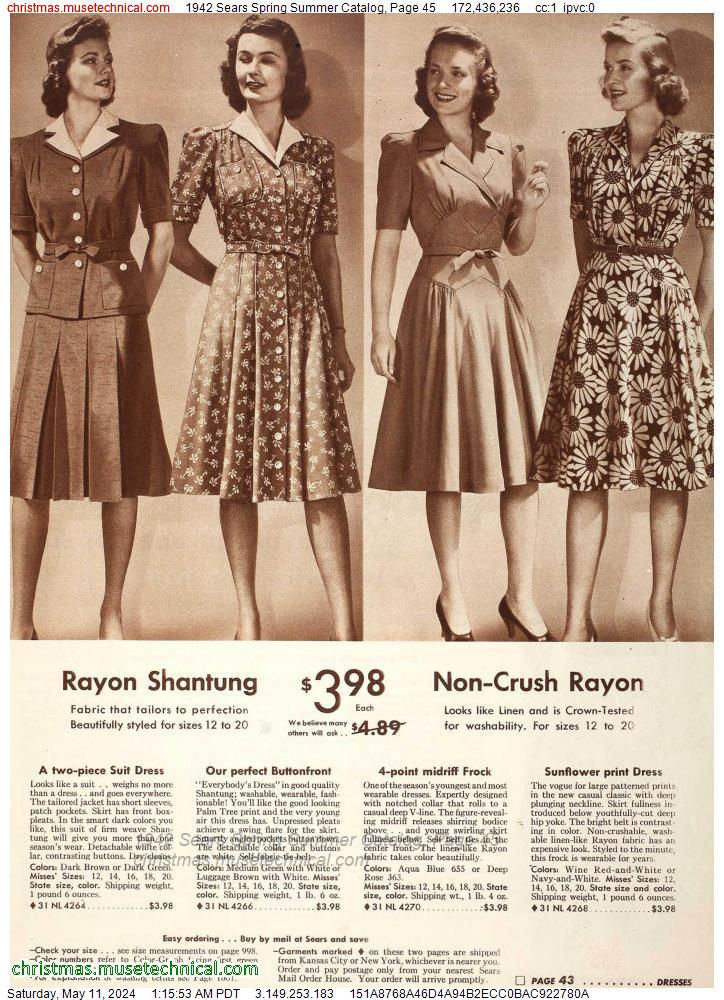 1942 Sears Spring Summer Catalog, Page 45