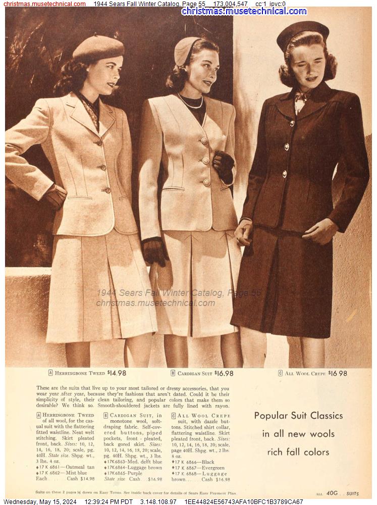 1944 Sears Fall Winter Catalog, Page 55
