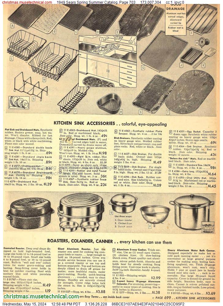 1949 Sears Spring Summer Catalog, Page 703