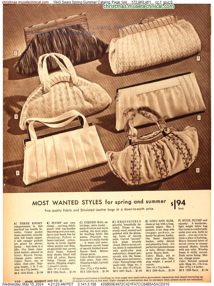 1943 Sears Spring Summer Catalog, Page 144