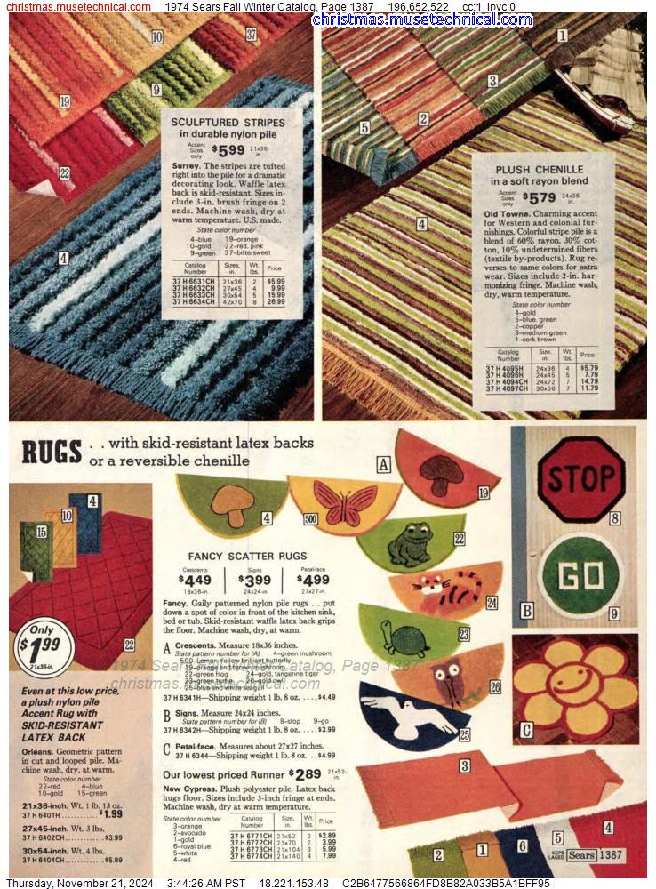 1974 Sears Fall Winter Catalog, Page 1387