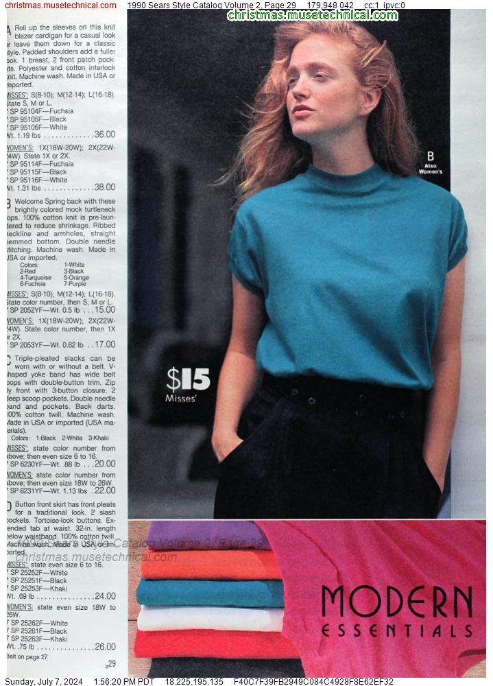 1990 Sears Style Catalog Volume 2, Page 29