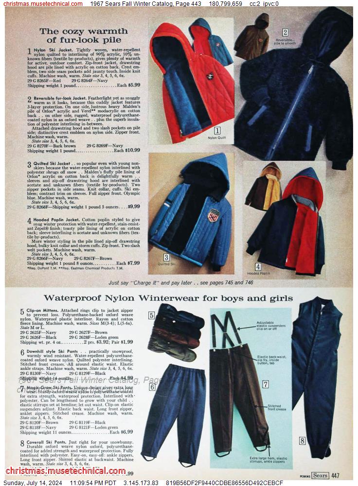 1967 Sears Fall Winter Catalog, Page 443