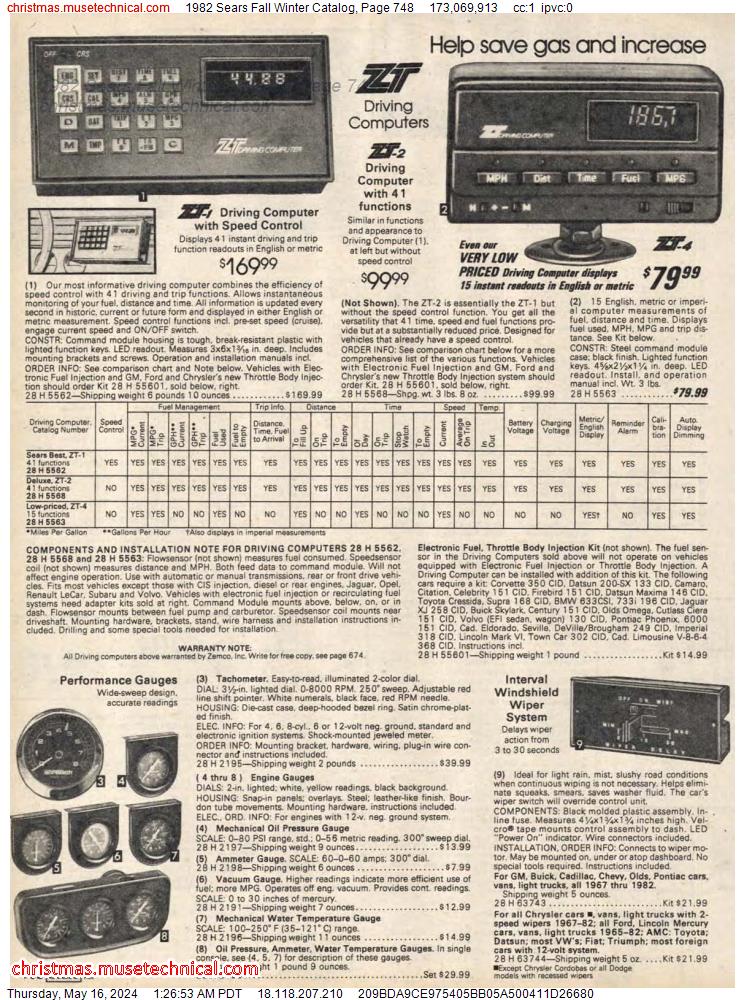 1982 Sears Fall Winter Catalog, Page 748