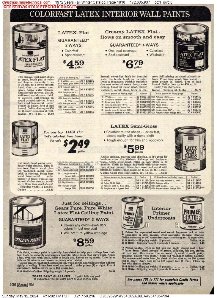 1972 Sears Fall Winter Catalog, Page 1010