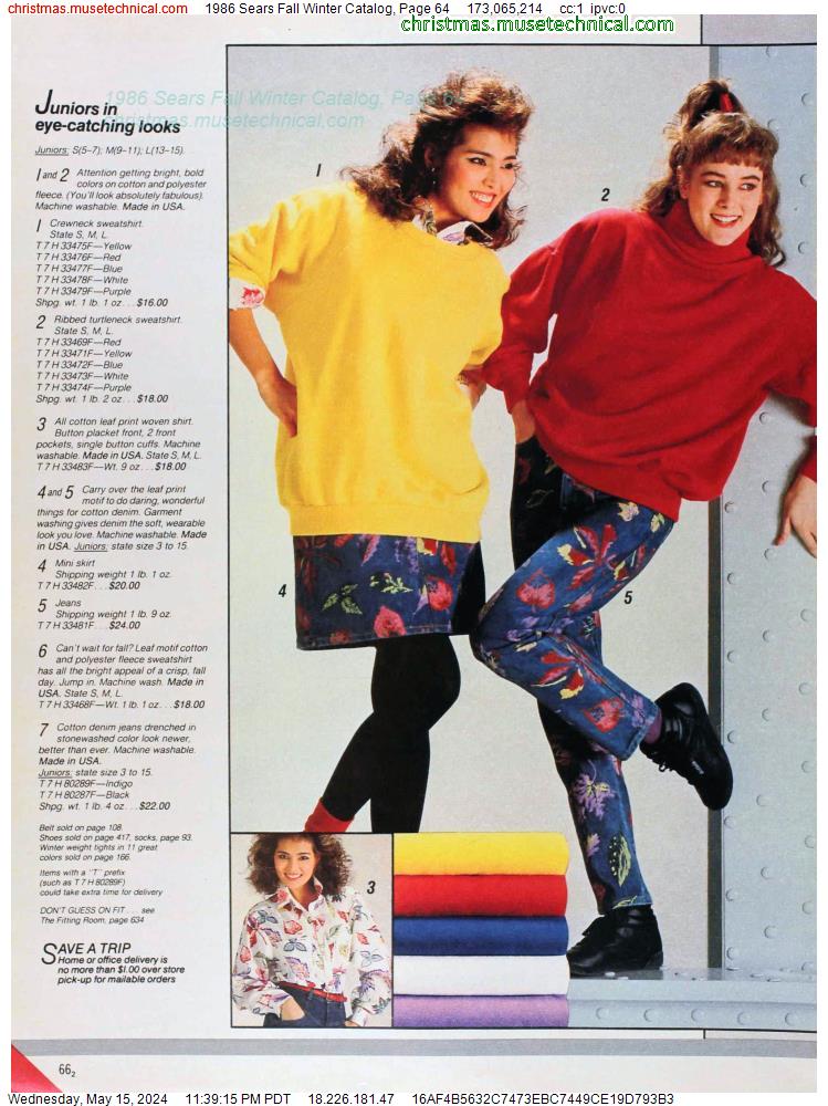 1986 Sears Fall Winter Catalog, Page 64