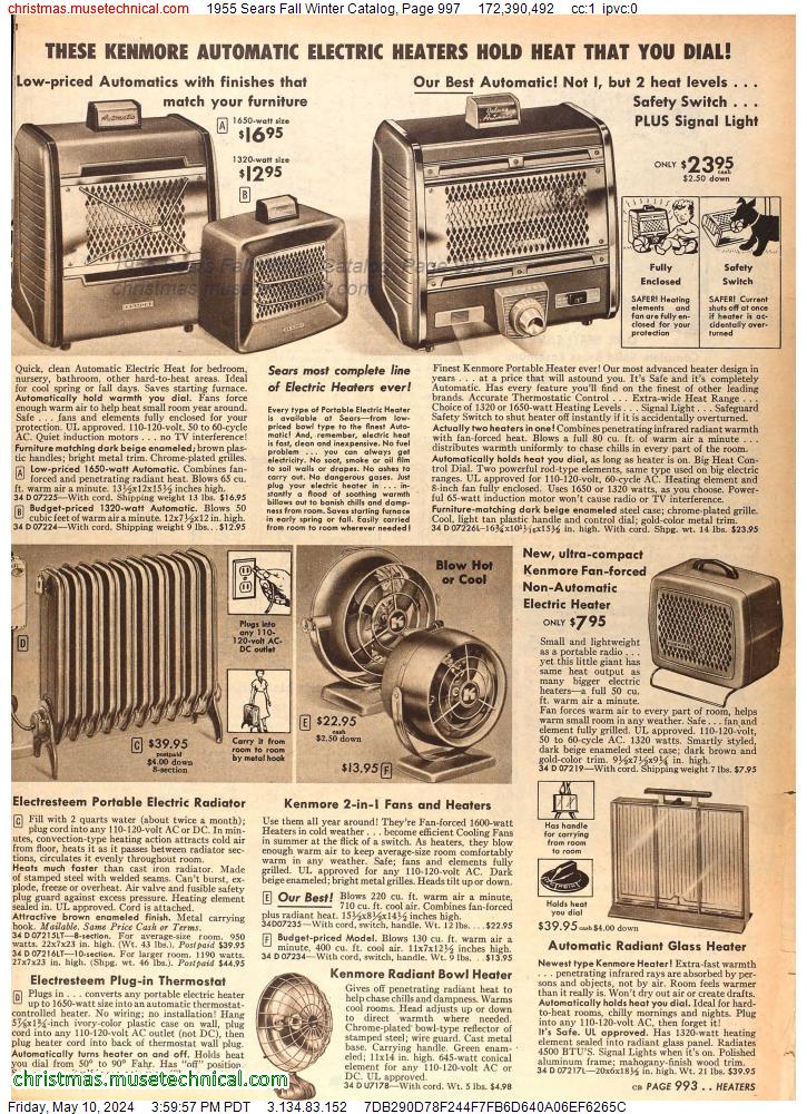 1955 Sears Fall Winter Catalog, Page 997