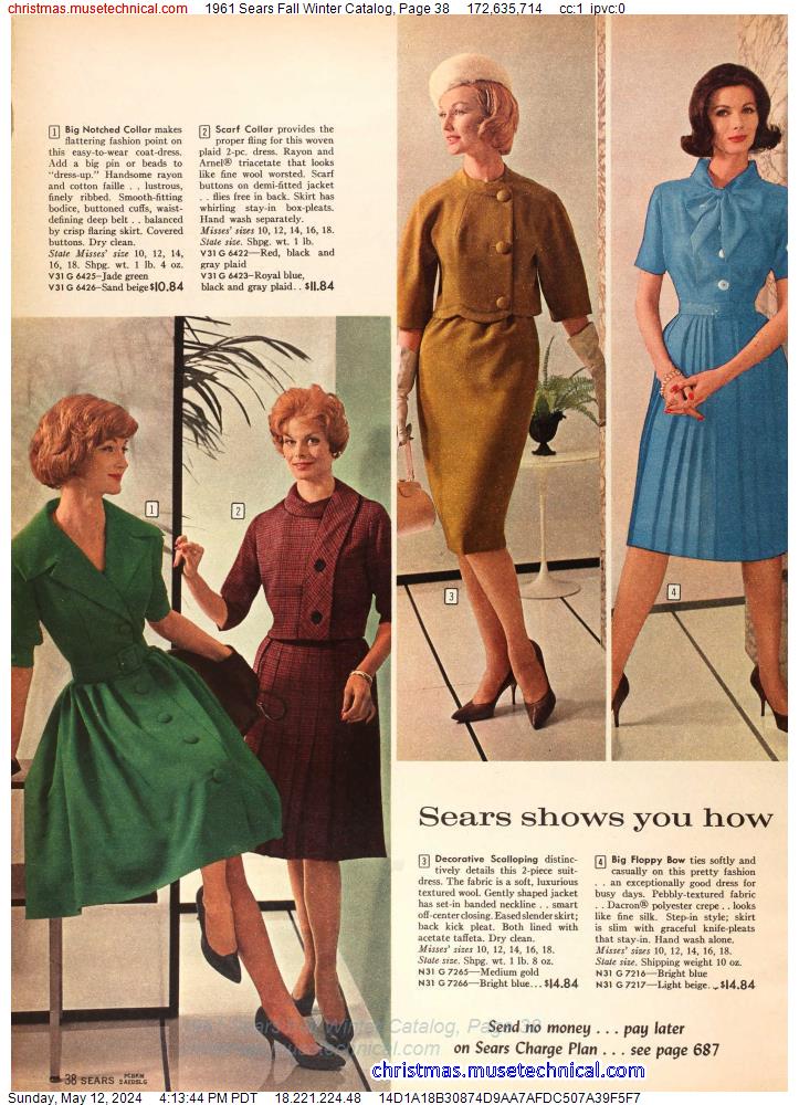 1961 Sears Fall Winter Catalog, Page 38