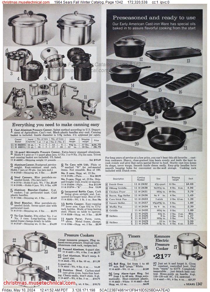 1964 Sears Fall Winter Catalog, Page 1342