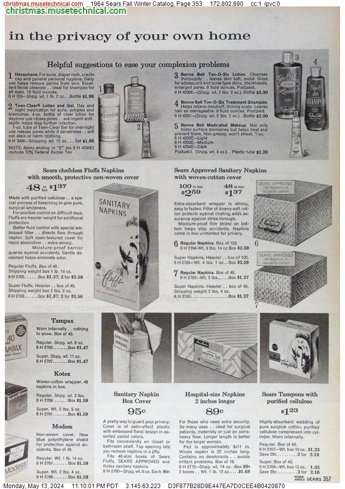 1964 Sears Fall Winter Catalog, Page 353