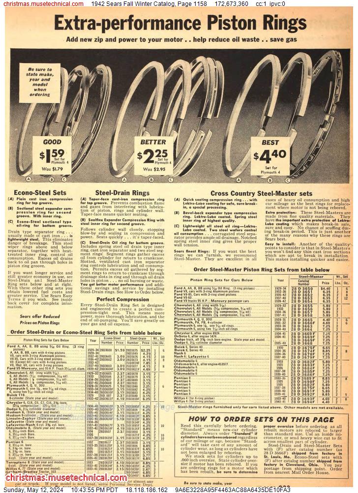 1942 Sears Fall Winter Catalog, Page 1158