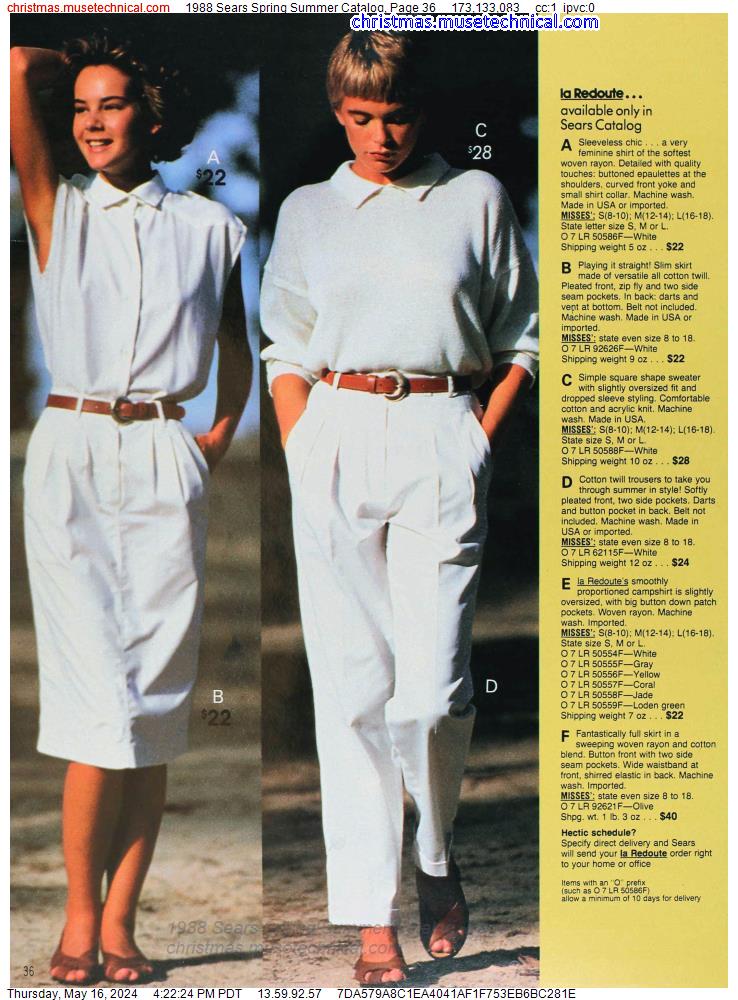 1988 Sears Spring Summer Catalog, Page 36