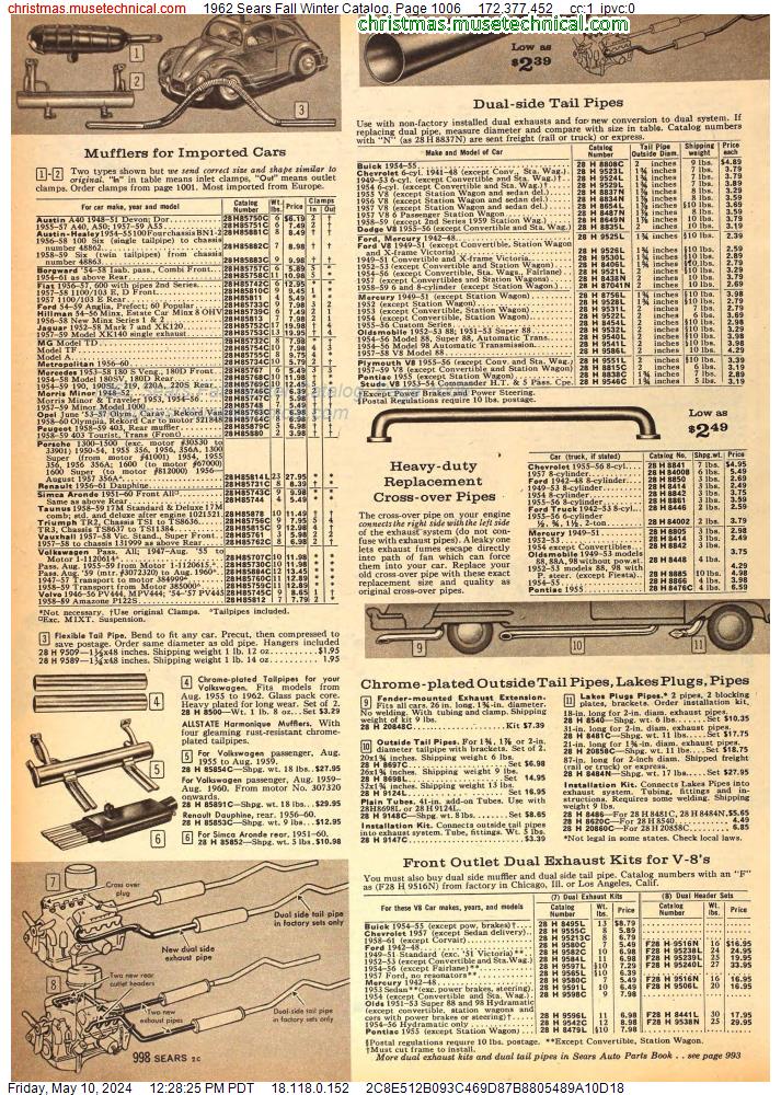 1962 Sears Fall Winter Catalog, Page 1006