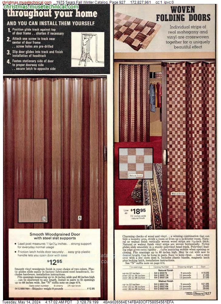 1975 Sears Fall Winter Catalog, Page 927