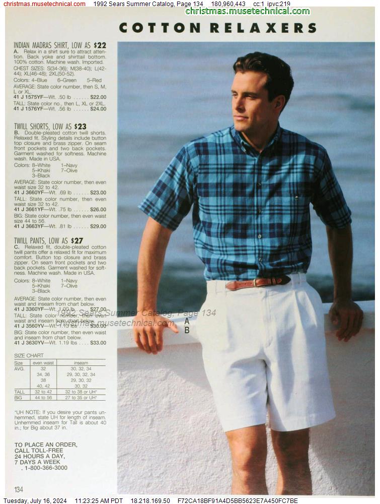 1992 Sears Summer Catalog, Page 134 - Catalogs & Wishbooks