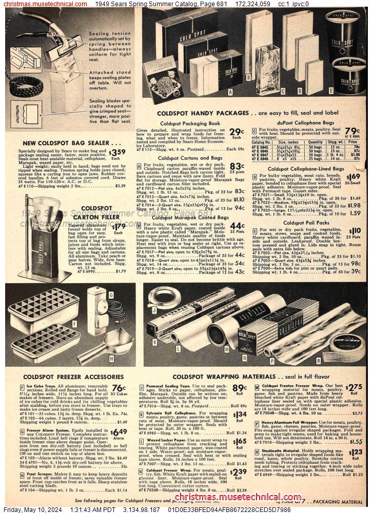 1949 Sears Spring Summer Catalog, Page 681