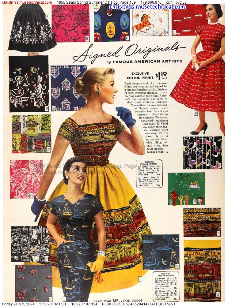 1955 Sears Spring Summer Catalog, Page 159