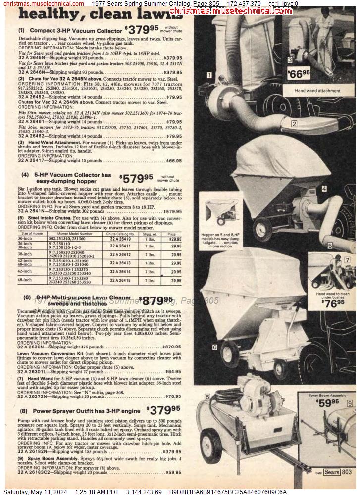 1977 Sears Spring Summer Catalog, Page 805