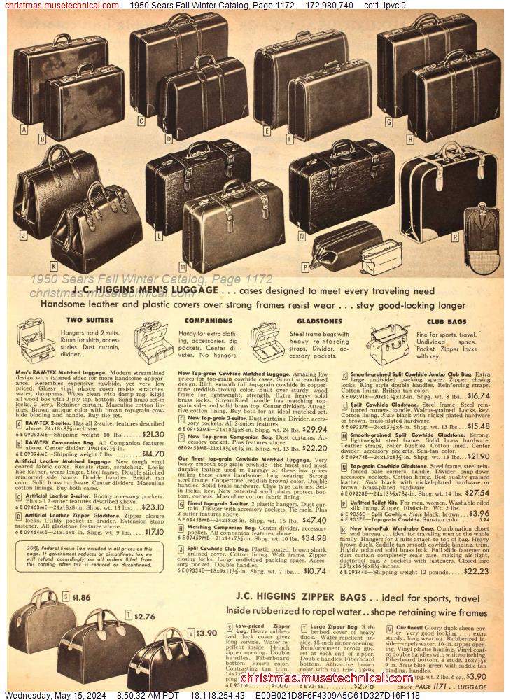 1950 Sears Fall Winter Catalog, Page 1172