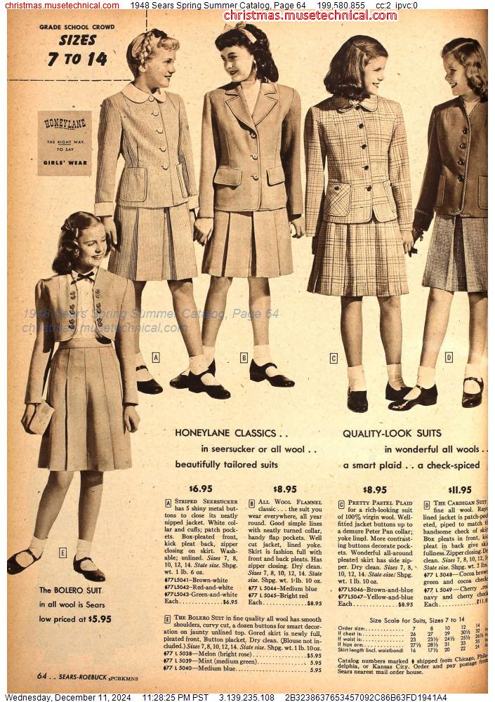 1948 Sears Spring Summer Catalog, Page 64