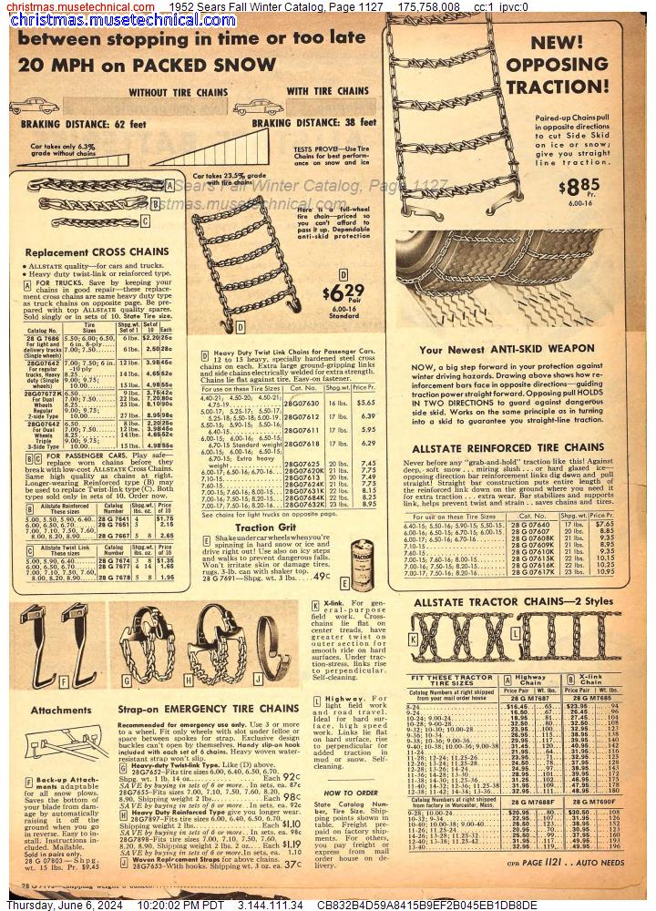 1952 Sears Fall Winter Catalog, Page 1127