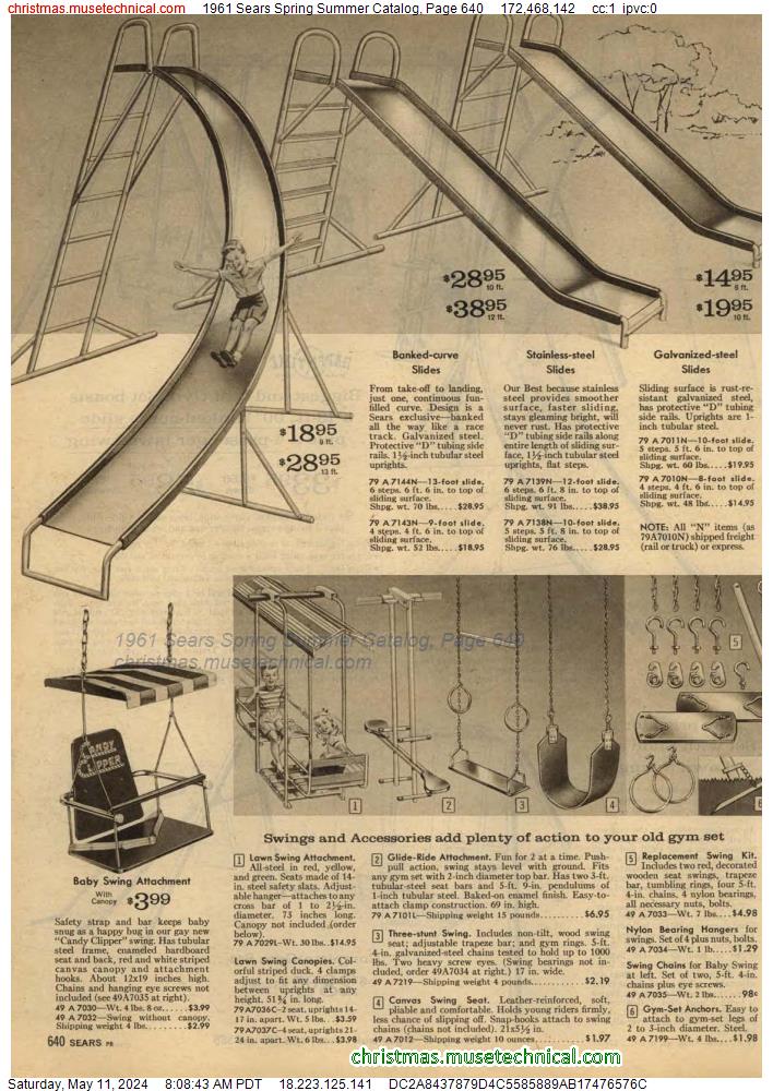 1961 Sears Spring Summer Catalog, Page 640
