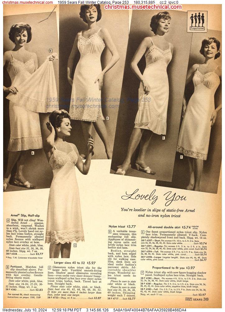 1959 Sears Fall Winter Catalog, Page 253