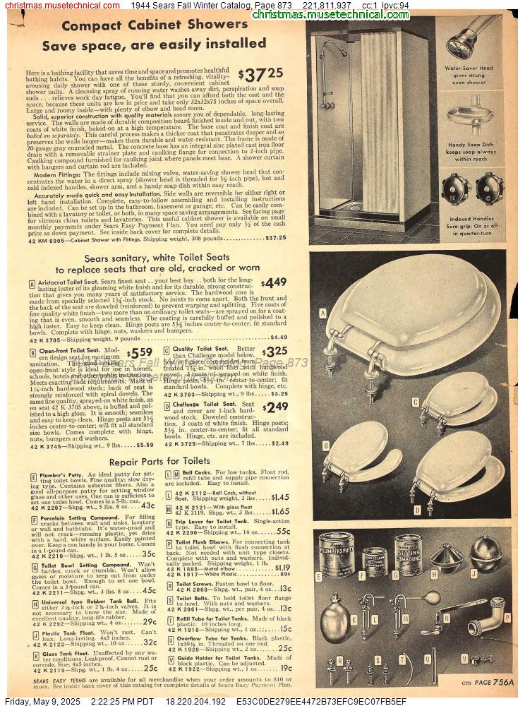 1944 Sears Fall Winter Catalog, Page 873