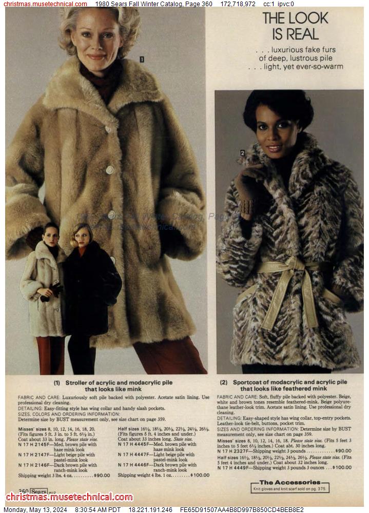 1980 Sears Fall Winter Catalog, Page 360