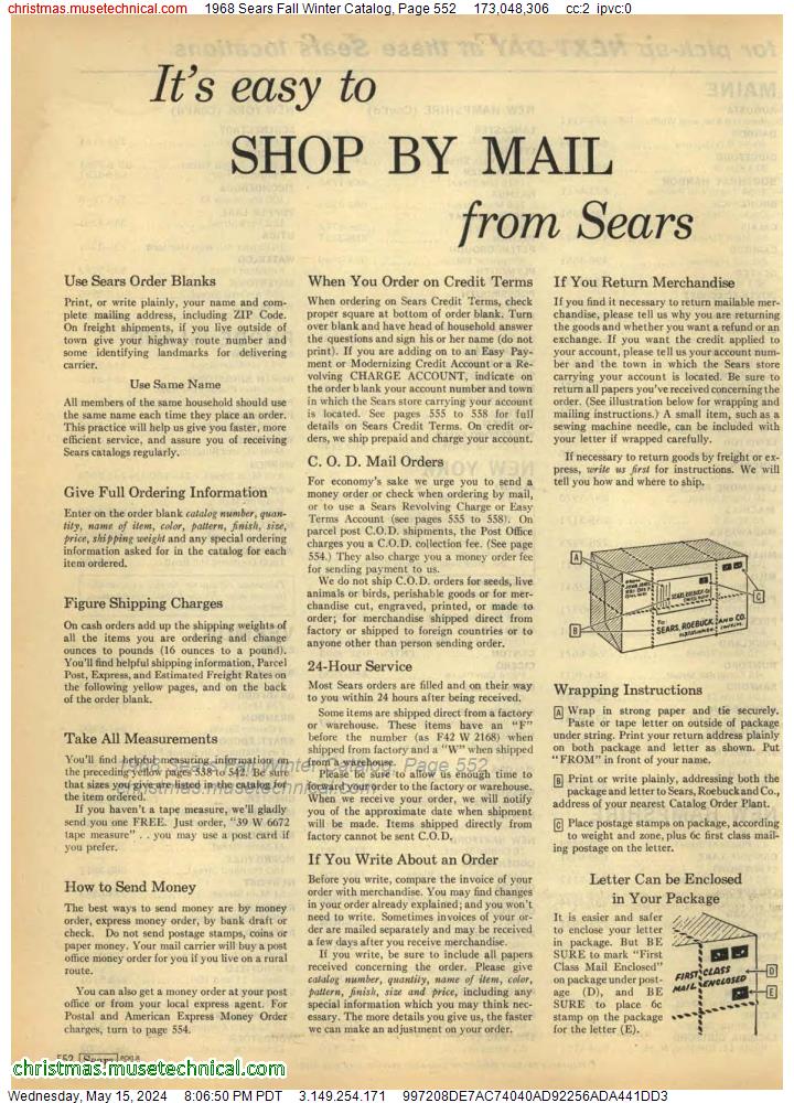 1968 Sears Fall Winter Catalog, Page 552