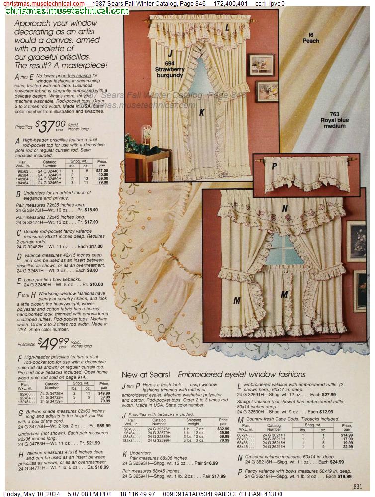 1987 Sears Fall Winter Catalog, Page 846