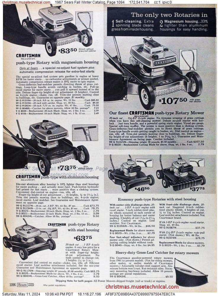 1967 Sears Fall Winter Catalog, Page 1094