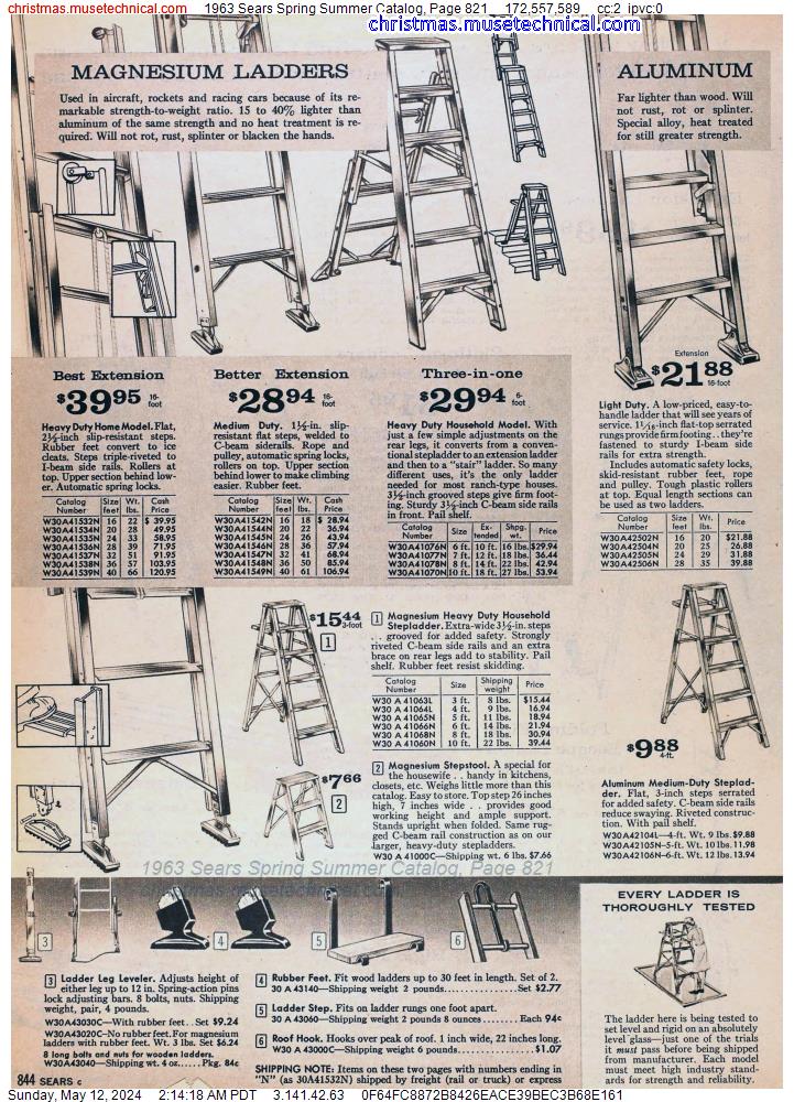 1963 Sears Spring Summer Catalog, Page 821