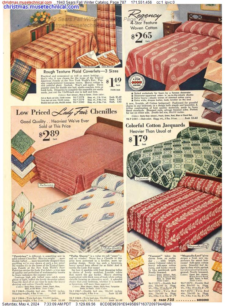 1940 Sears Fall Winter Catalog, Page 787