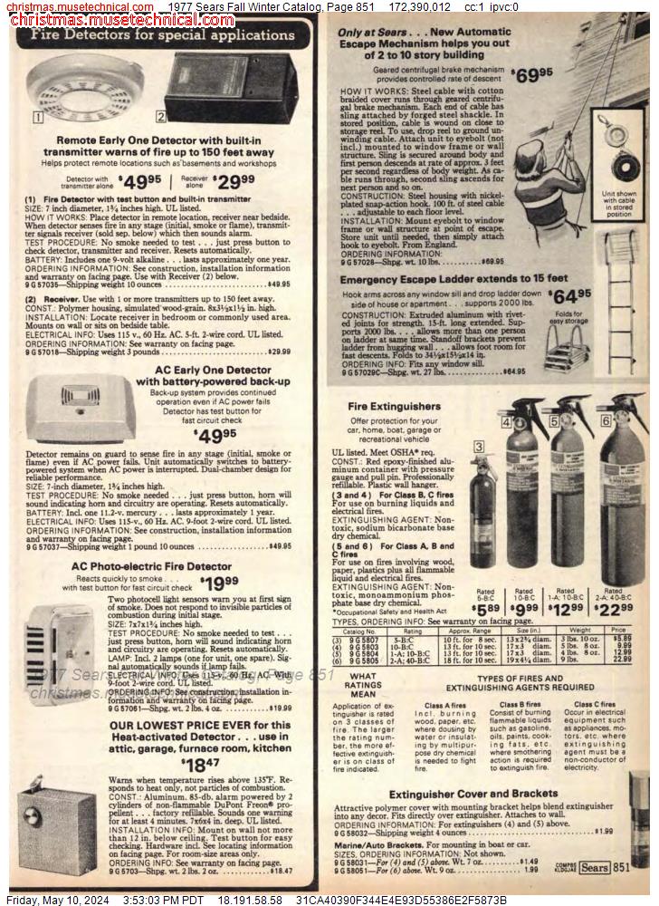 1977 Sears Fall Winter Catalog, Page 851