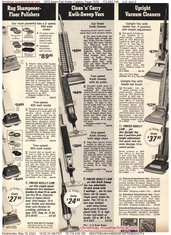 1975 Sears Fall Winter Catalog, Page 1076