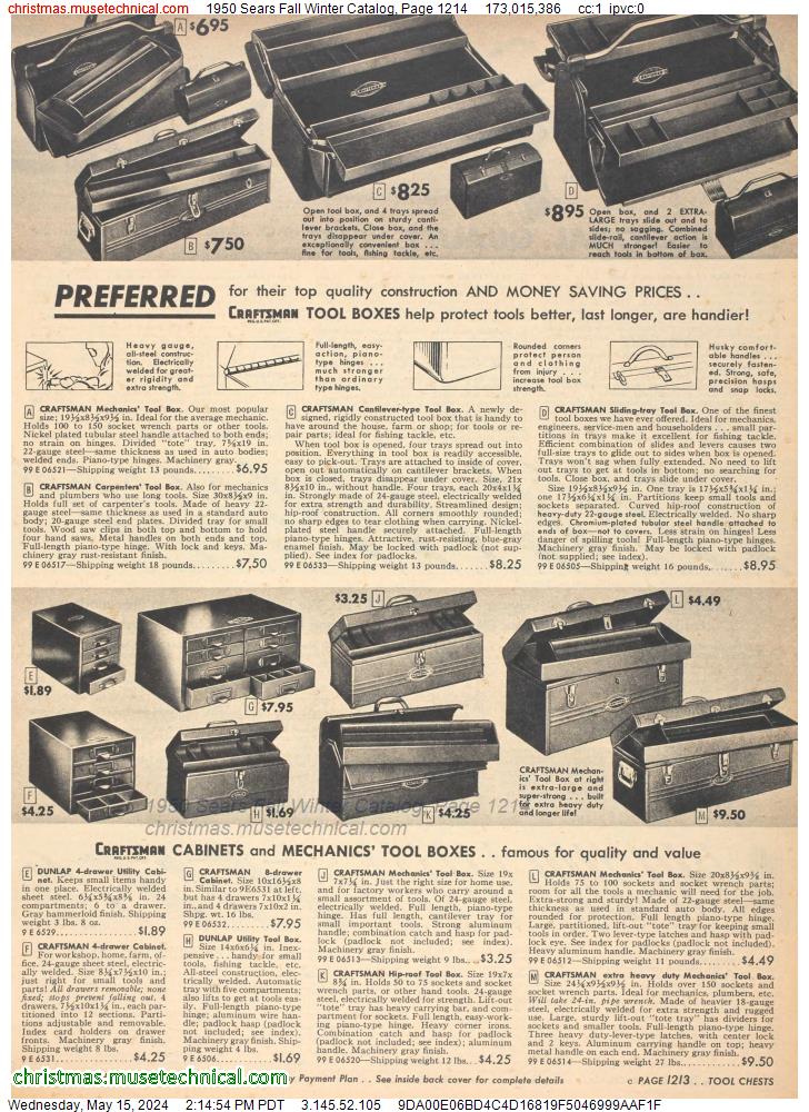 1950 Sears Fall Winter Catalog, Page 1214