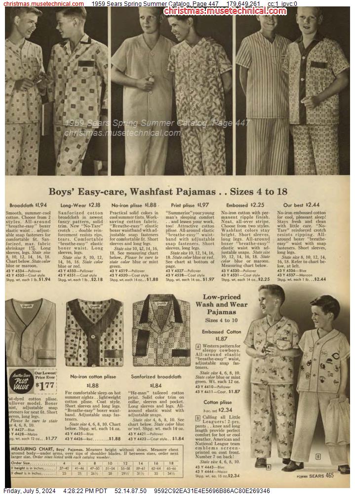 1959 Sears Spring Summer Catalog, Page 447