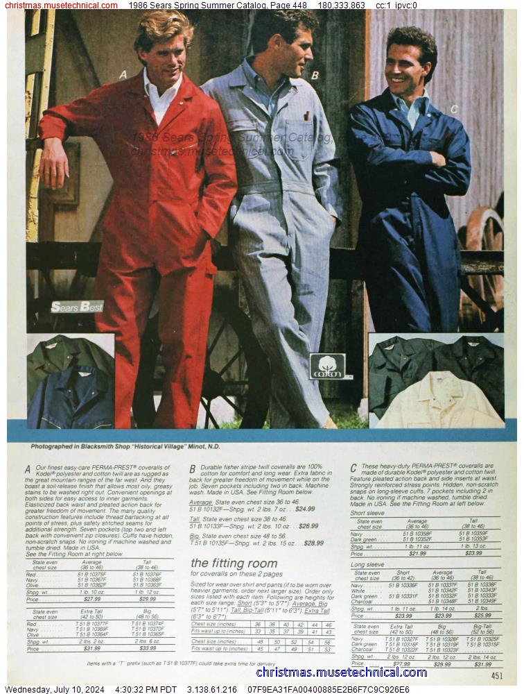 1986 Sears Spring Summer Catalog, Page 448