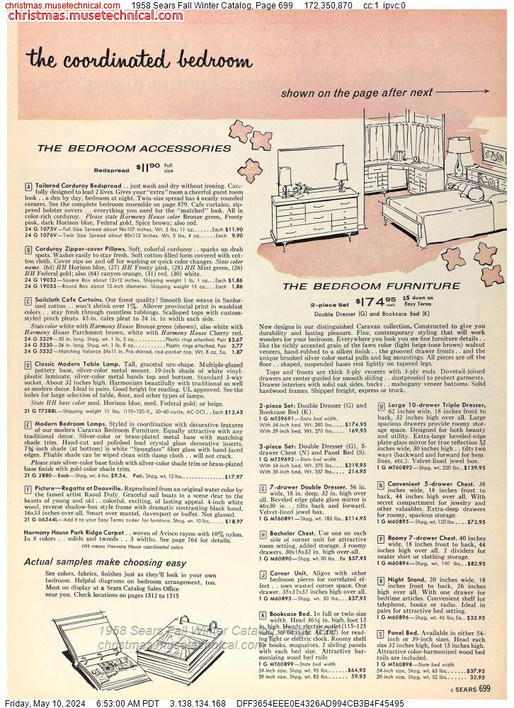 1958 Sears Fall Winter Catalog, Page 699