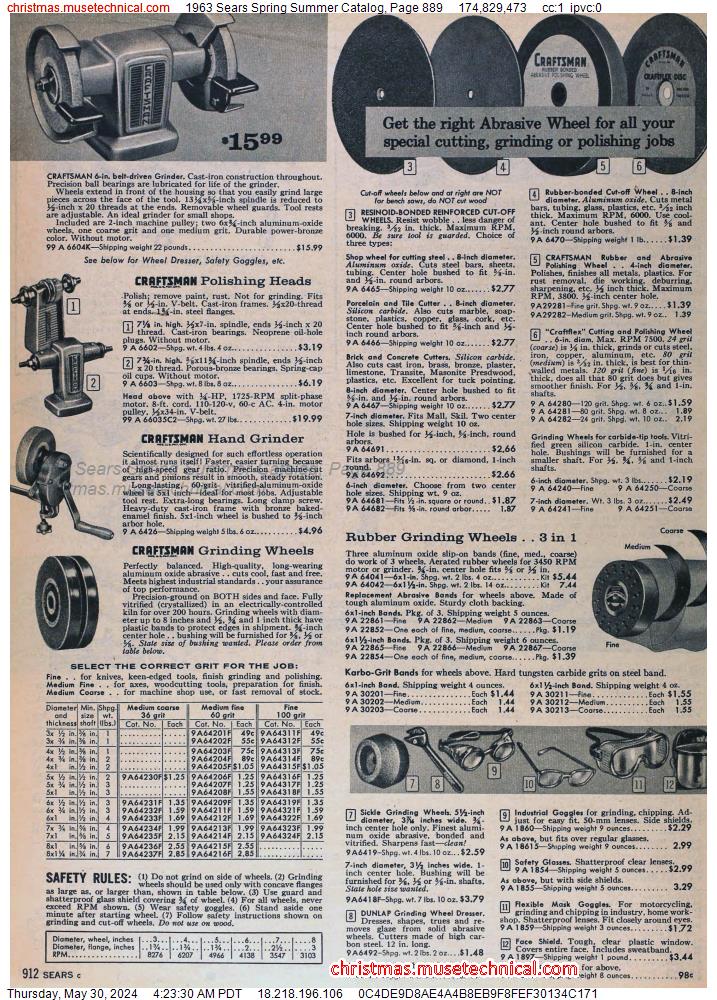 1963 Sears Spring Summer Catalog, Page 889