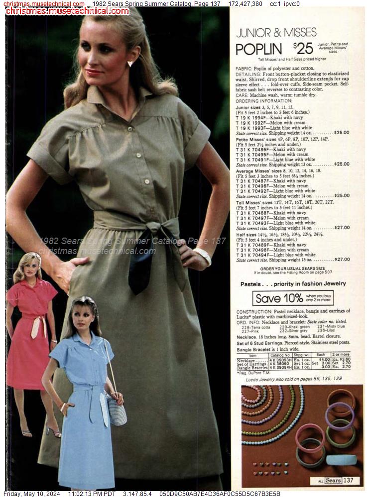 1982 Sears Spring Summer Catalog, Page 137
