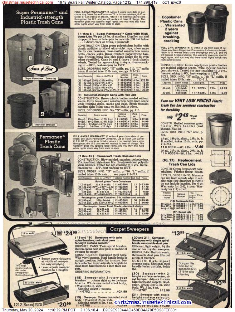 1978 Sears Fall Winter Catalog, Page 1212