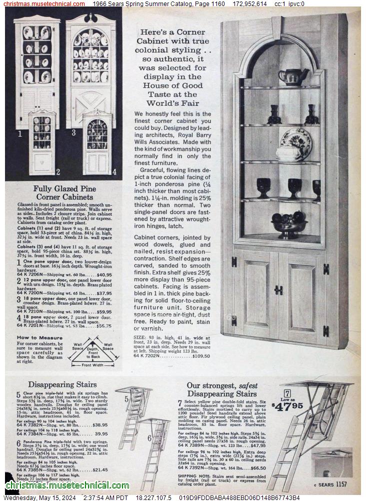 1966 Sears Spring Summer Catalog, Page 1160