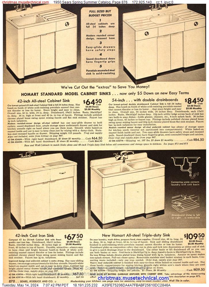 1950 Sears Spring Summer Catalog, Page 876