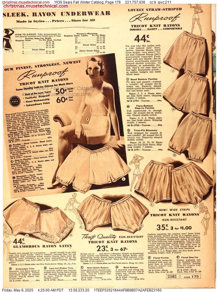 1939 Sears Fall Winter Catalog, Page 176
