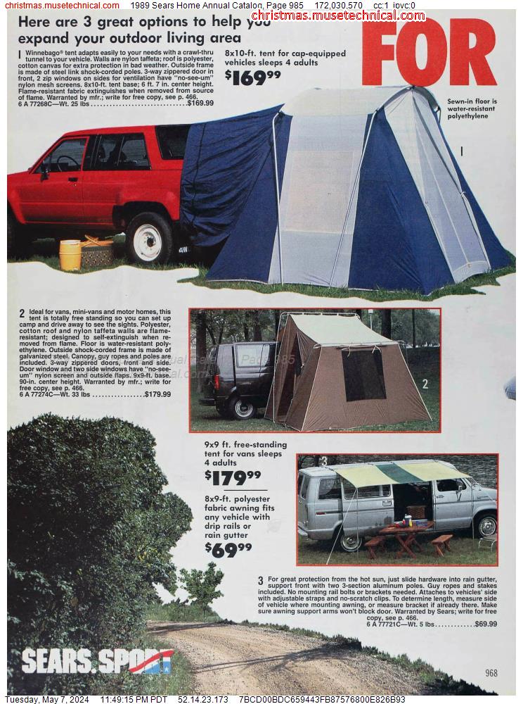 1989 Sears Home Annual Catalog, Page 985