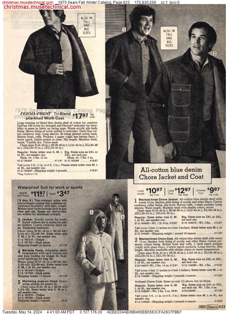 1975 Sears Fall Winter Catalog, Page 633
