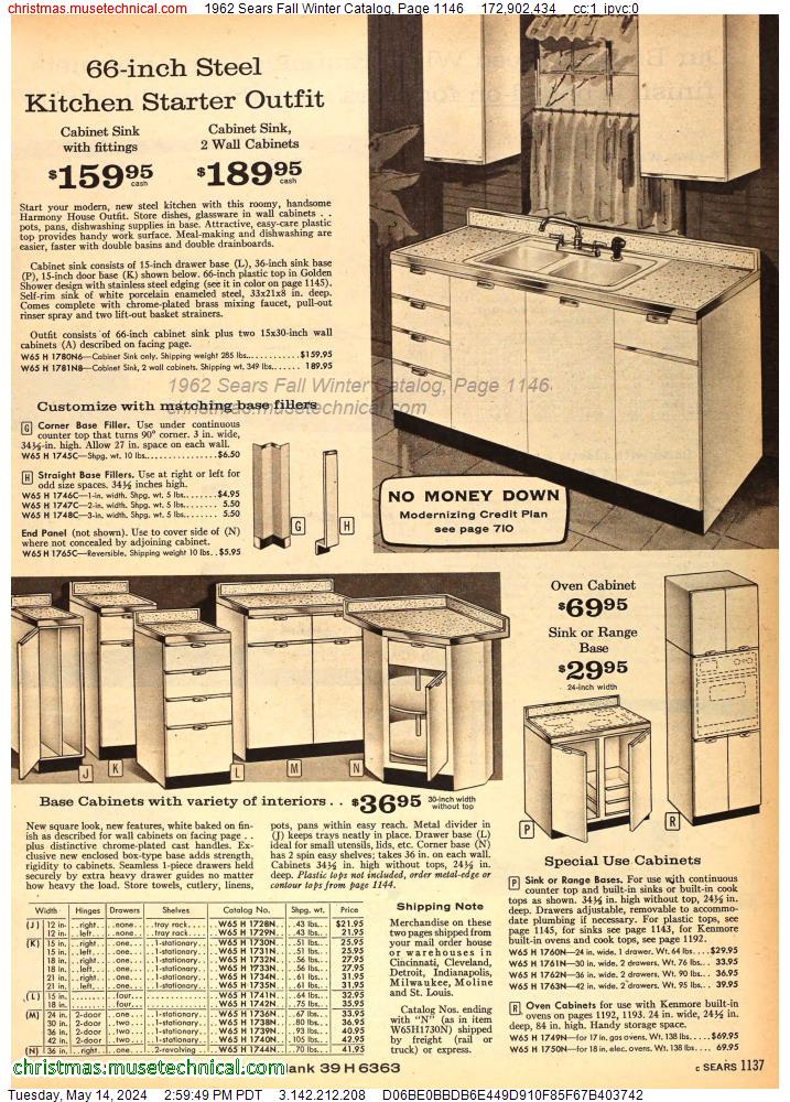 1962 Sears Fall Winter Catalog, Page 1146